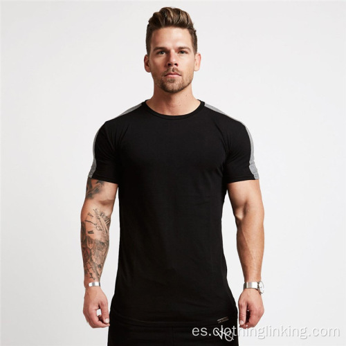 Camisetas informales de entrenamiento muscular de manga corta para hombre